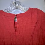 Nine West Pink-Orange Scoop Neck Short Sleeve Ruffle Hem Dress size Small Photo 7