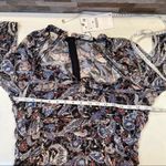 ZARA  Paisley Floral Print Draped Ruched Mini Dress Size L NWT Photo 10