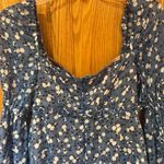 Majorelle  Ailish Ruched Bust Cut-Out Ruffle Mini Dress in Blue‎ Ditsy Size XS Photo 10