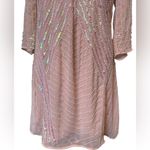 Gianni Bini Light Pink Pearl Beaded Iridescent Sequin Barbie Formal Mini Dress Photo 2