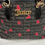 Juicy Couture  Black Tote with Pink Hearts‎ Valentines edition w/heart coin pouch Photo 1