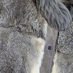 Vintage 80s Fur Suede Coat Vest Convertible Gray Rabbit Outerwear Jacket France Size M Photo 6