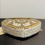 Antik Kraft  | Metal Heart Gold & Cream Mosaic Purse w/ Crossbody Photo 4