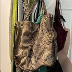 Michael Kors  Brown Shoulder Bag with Snake Print Photo 0