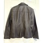 East 5th  Leather Blazer‎ Jacket Brown Button Front Career Office Large Photo 4