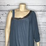 Fashion Bug NWT Size 3X Blue/Gray Embellished One Sleeve Blouse Top Photo 1