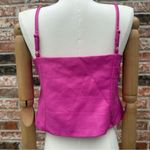 WAYF NWOT  Anthropologie Barbiecore Pink Faux Leather Crop Top / L Photo 10