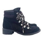 Sam Edelman  Darrah Lug Sole Fashion Hiking Lace Up Boot Black Suede Wool Size 8 Photo 5