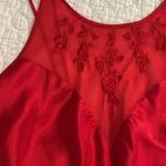 Vintage Val Mode Lingerie Red Slip Short One Size Slit 80s 90s Medium Photo 2