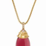 NWOT Julie Vos Gold and Red Pendant Necklace Photo 0