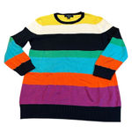 CHAPS  colorful striped sweater with cropped sleeves Photo 0