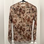 Turquoise Haven Women's Cowboys & Horses Fine Mesh Top -Sz Small - EUC Photo 1