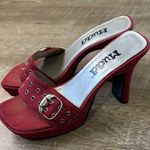 Mudd Vintage Y2K Red Denim High Heels Size 7.5 Photo 0