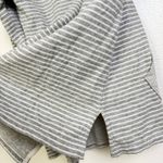 James Perse  Standard Pullover Hoodie Size 4 Womens Grey Stripe Sweatshirt Cotton Photo 7