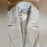 ZARA Women Double Breasted Textured Coat Oyster White Photo 10