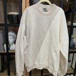 Abercrombie & Fitch Abercrombie soft a&f crewneck oversized sweatshirt pullover beige two tone block Photo 3