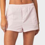EDIKTED Pinstripe Womens Boxer Short Pink Size XL Photo 1