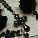 1pc Black Religious Christian Cross‎ Fashion Obsidian Style Pendant Necklace Photo 11