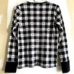 Victoria's Secret Victoria Secret Thermal Pajama Top V Neck Button Front Gingham Hearts Black S Photo 6