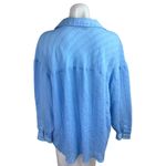 ZARA Women's Blue Textured Long Sleeve Collared Button Down Shirt Blouse Top M Photo 1