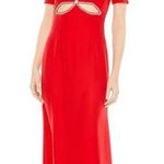 Mac Duggal  2630 Plunge Neck Embellished Cut Out Gown Red 6 Photo 0