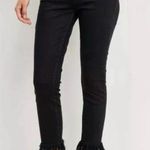 Just Black NWT,  Black Mid Rise Cropped Skinny Jean Fringe Hem, Sz 29 Photo 0