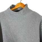 Aerie Oversized Sweater Womens XS Blue Mock Neck Waffle Knit Drop Shoulder Cozy Photo 2