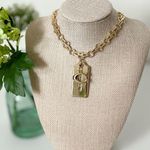 Coach Gold Handtag Signature C Charm Chain Necklace Photo 2