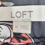 Loft Floral Satin Faux Wrap Scarf Skirt Grey Coral Medium Photo 9