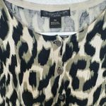 August Silk  Leopard Print Cardigan Black‎ Womens Button Down Sweater Photo 5