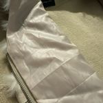 Dana Stein rabbit animal fur vest super soft zip up crochet knit sweater vest Tan Size L Photo 5