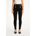 J. McLaughlin Sailor Jeans Black Gold Buttons Preppy Academia French Slim Sz 6 Photo 4