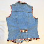 Paris Blues  Original Denim Vest Boho Floral – Size M Photo 3