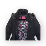 Betsey Johnson 𒀭 Faux Fur Quilted Puffer Mid Length Ski Parka Jacket 𒀭 Black S Photo 8