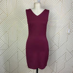 Aritzia Babaton Louie Dress Shift Sheath Mini Magenta Maroon Red Size US 4 Photo 3