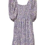 Nina Leonard  Ditsy Floral Smocked Puff Sleeve Dress Crinkle Knit XS Cottagecore Photo 3