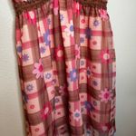 dELiA*s Pink and Brown Floral Plaid Mini Dress Size XS Photo 3