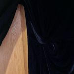 Banana Republic Long-Sleeve Twisted Black Velvet Stretch Midi Wrap Dress Size 4 Photo 5