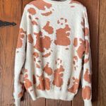 Simply Southern  Crew Neck Cow Patterned Long Sleeve Fluffy Sweater Size LARGE Photo 2
