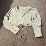 Open Edit Cream Cropped Button-Up Shirt Photo 0
