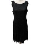 Jessica Howard Black Lace with Fringe Bottom Sleeveless Knee Length Dress Size 8 Photo 2