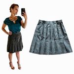 Kathie Lee Collection Kathie Lee Pleated Skirt Gray Knee Length 12 Preppy Minimalist Photo 1