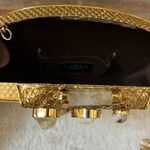 Ramla La Perle Mother of Pearl Brass Gold Clutch with Chain New! Photo 8
