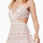 Elliatt NWT Sweetheart Side Cut Out Mini Dress in Purple Multi Size Small Photo 1