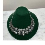 Teardrop Crystal Statement Necklace With Adjustable Chain Goth Wedding Prom Silver Photo 6