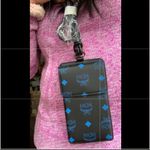 MCM Authentic Leather VISETOS logo print phone/card lanyard/Crosby Photo 14