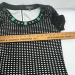 Luxology Laser Cut Out Sheath Dress W/Jeweled Round Neckline M Black/White Photo 4