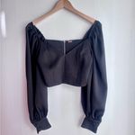 Cult Gaia Debi Puff Sleeve Top Black Small Photo 2