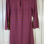 Ellie Kai Geometric Print 3/4 Sleeve Stretch Dress 4 Travel Packable Preppy Purple Photo 0
