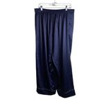 Savage X Fenty Size 1X Pajama Set Navy Blue Button Down Shirt Silky Photo 4